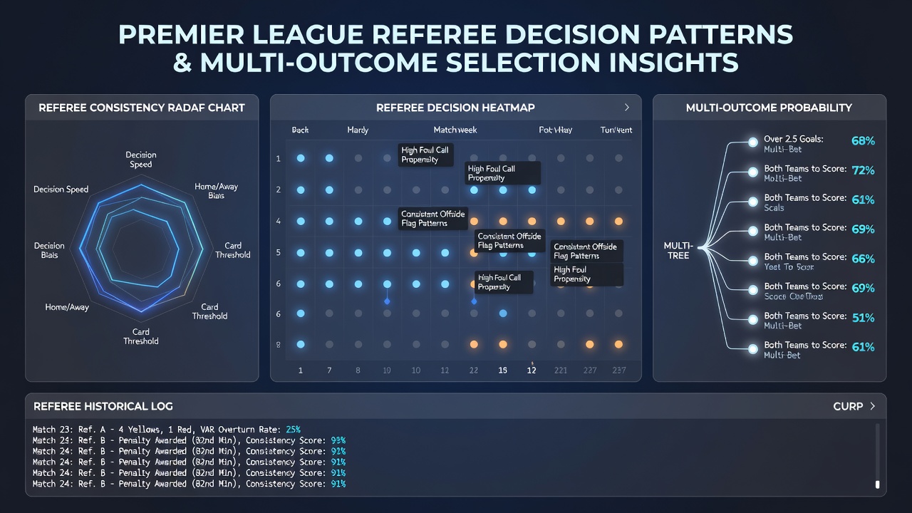 Data visualization of Premier League referee statistics and decision patterns