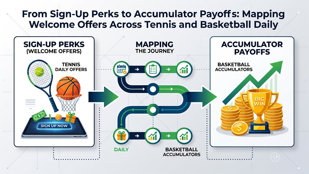 Accumulator payoff pathways across tennis and basketball welcome offers