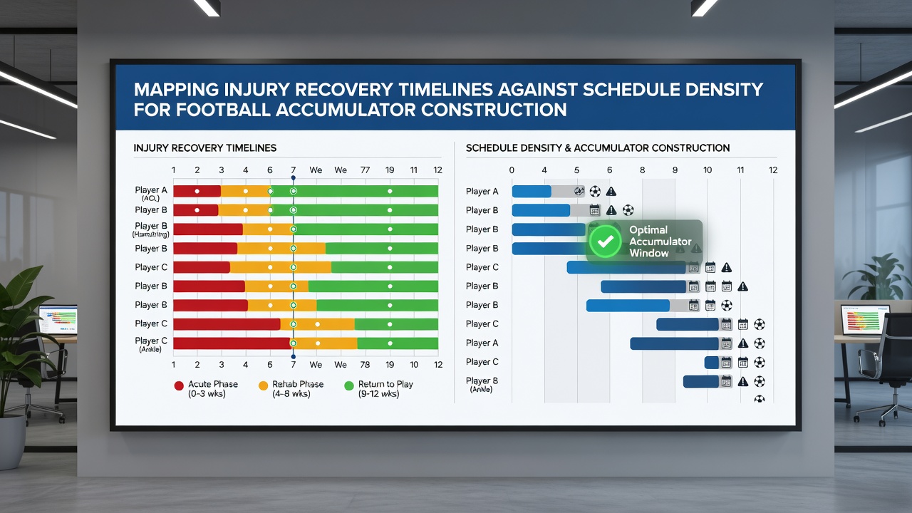 Table illustrating sample recovery timelines for common football injuries alongside congested fixture periods