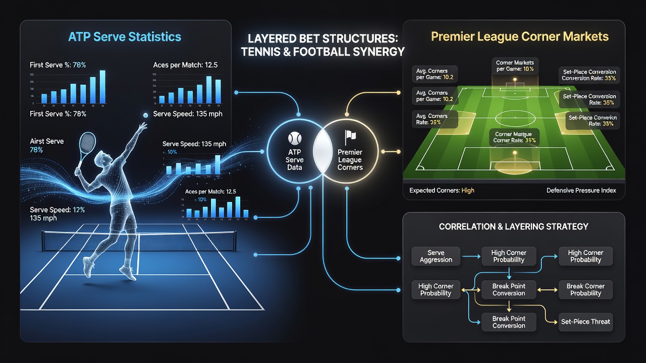 Premier League corner market trends and layered betting visualization