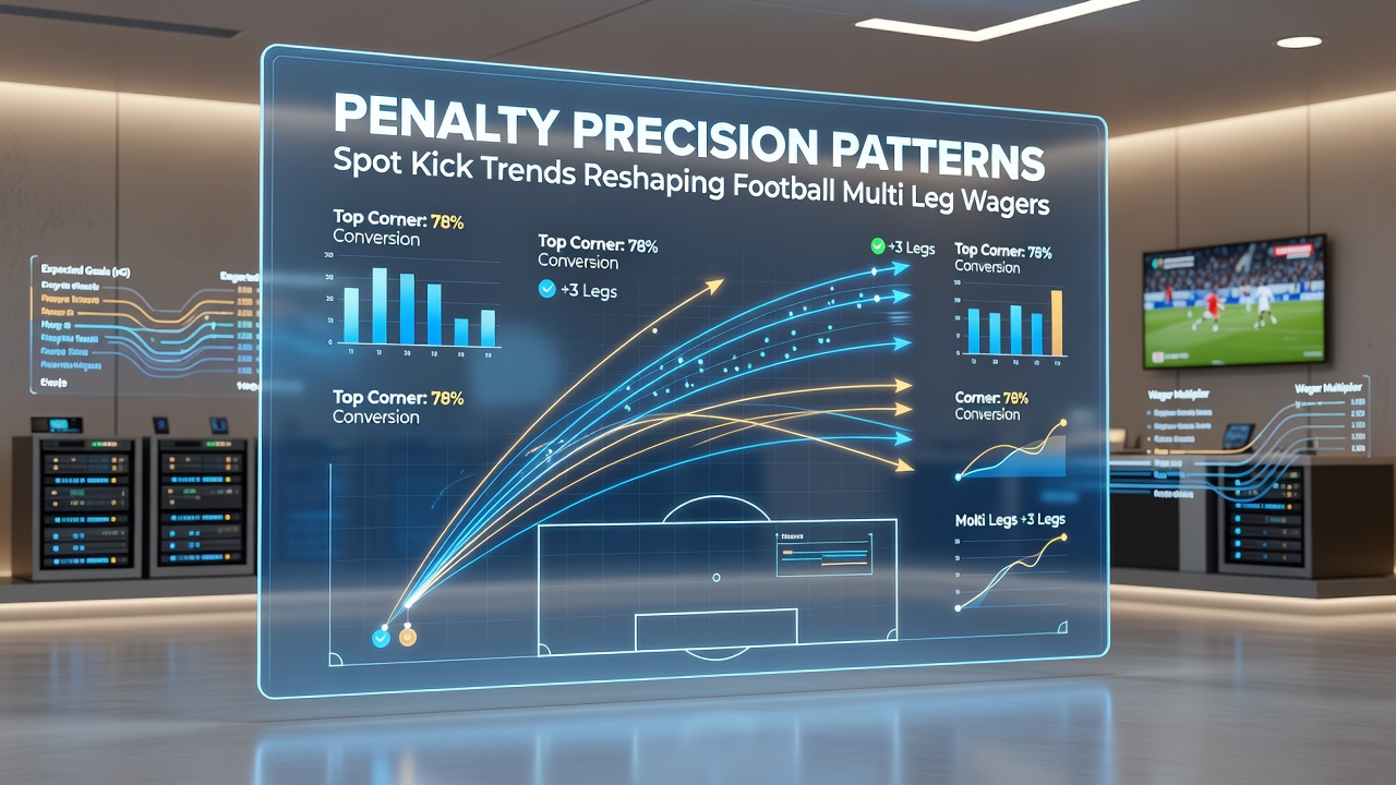 Infographic illustrating how penalty timing and player data influence football accumulator returns in 2026